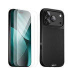 Black Leather Protective Case and Screen Protector - Apple Essentials Kit